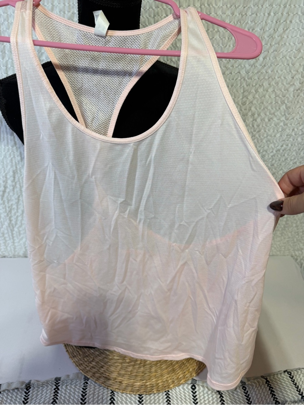 Under Armour Pale Pink Racerback Mesh-Back Workout Tank